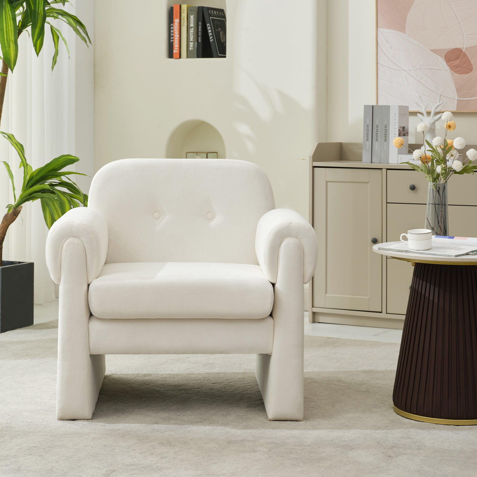 JUSTLET Accent Chair Set of 2, Upholstered Mid Century Modern