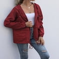 thumbnail image 3 of Alsol Imperméables pour Femmes Vestes Légères Coupe-Vent Pliables pour Randonnée en Plein Air avec Capuche, 3 of 6