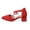 Red, variant on Casual Summer Heeled Mules, Women's Ankle Strappy Heels Pointed Closed Toe Dressy Suede Pumps With Bow Ladies Wedding Party Comfortable 2 Inch Low Chunky Block Heels, Blue US-8.5/EU-42