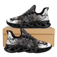 thumbnail image 1 of Zapatillas de malla con estampado de mariposas y flores oscuras para mujer, transpirables, para correr, tenis al aire libre, verano, 1 of 6