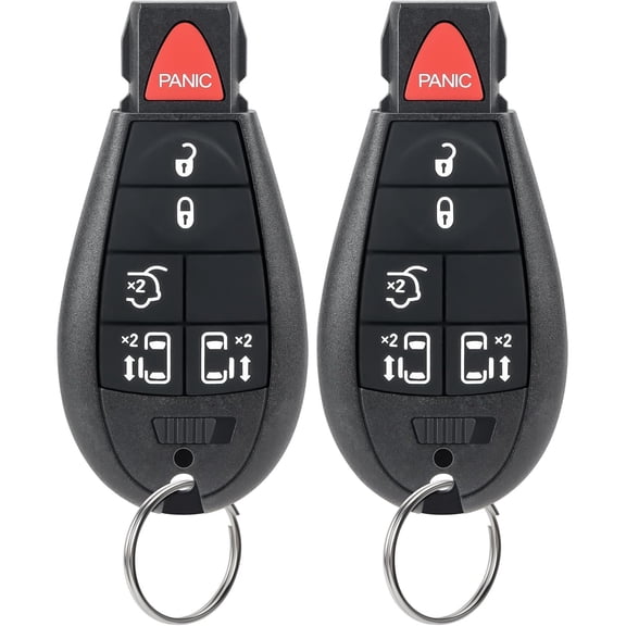Key Fob Replacement for 2008-2016 Chrysler Town and Country, 2008-2020 Grand Caravan - Keyless Entry Remote Control Car Key Fobs, M3N5WY783X, IYZ-C01C, 6 Button, 433 MHz, 2-Pack