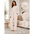thumbnail image 2 of OHHSHEEN 2 piece womens lounge set, long sleeve pajama set for women, Soft Pjs Loungewear with Pockets, 2 of 6