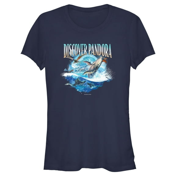Junior's Avatar: The Way of Water Discover Pandora Ocean Graphic Tee Navy Blue X Large
