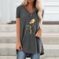 thumbnail image 1 of Pntutb Blusa de manga corta con cuello en V y estampado de tallas grandes para mujer Pntutb Pntutb-4251, 1 of 4