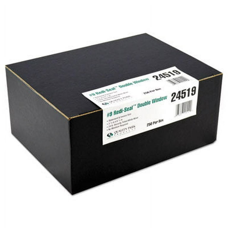 Double Window Security-Tinted Check Envelope, #9, Commercial Flap, Gummed Closure, 3.88 x 8.88, White, 500/Box Double Window Security-Tinted Check Envelope, #9, Commercial Flap, Gummed Closure, 3.88 x 8.88, White, 500/Box