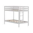 thumbnail image 3 of Now Furniture Wooden Twin over Twin Bunk Bed for Kids, White, 3 of 6