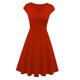 thumbnail image 4 of Vestidos de moda para mujer Vestidos de de noche, manga casquillo, tal grande, línea a, cuello en V cruzado, cinturo Rojo 2XL BLESIY Vestido de fiesta casual Swing, 4 of 8