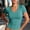 12-Turquoise, variant on Women's V Neck Short Sleeve T-Shirt Slim Fit Lightweight Stretchy Breathable Fitted Casual Layering Tee Top 06-Light Gray S