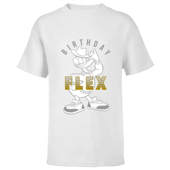 Disney Donald Duck Birthday Flex - Short Sleeve T-Shirt for Kids - Customized-White