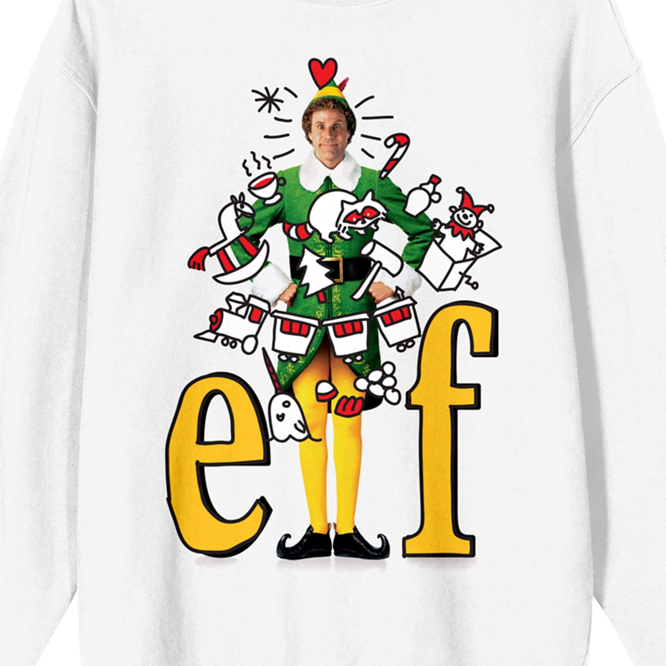 Elf Sketch Art Women's White Long Sleeve Sweatshirt-XL