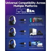 AOC Gaming Headset with Noise Cancelling Mic, Wired Gaming Headphone for PC, PS5, Xbox Series, Xbox Headset, Switch, MAC, High-Quality Sound, Led Light, Foldable, Portable, White