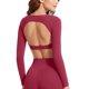 thumbnail image 1 of TaTaai Womens Long Sleeve Cutout Yoga Top Fitted Workout Shirt Breathable Running Training Tight Fit Fitness Sportswear Gift, 1 of 9