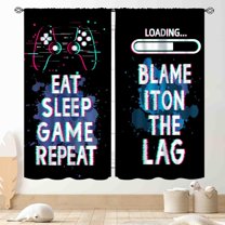 Gaming Curtains for Kids Boys Teens Bedroom, Colorful Game Controller Gamer Window Drapes for Living Room Nursery Playroom Decor Graffiti Gamepad Video Game Room Curtains Treatmens, 84"x63" Inch