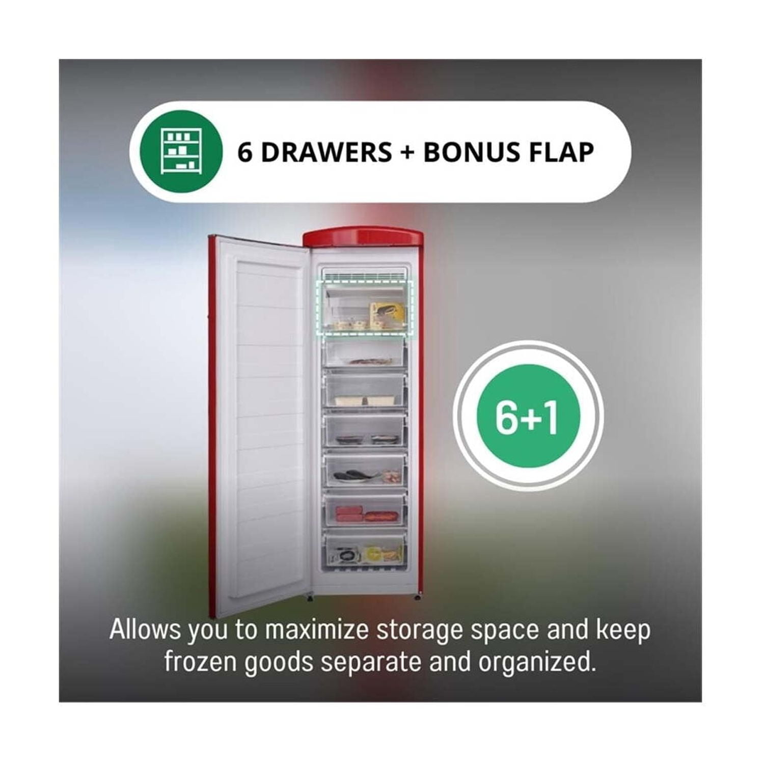 Conserv 24 in. Classic 8.3 Cu. FT. Frost Free Retro Upright Freezer in Cream