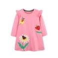 thumbnail image 3 of Bellafa Toddler Girl Long Sleeve Dress Stripe Flower Christmas Easter Cotton Casual Tunic Playwear Basic Shirt Party Dresses, 3 of 8