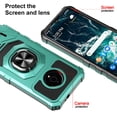 thumbnail image 7 of Compatible Case for Nokia C200 Case with Tempered Glass Screen Protector [Military Grade] Ring Car Mount Kickstand Shockproof Hard Phone Case - Teal, 7 of 7