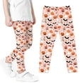 thumbnail image 4 of Odeerbi Kids Girls Leggings Halloween Ghost Print Stretchy Tights Pants 3-8 Years Kids Soft Comfortable Ankle Length Printed Leggings Pink, 4 of 5