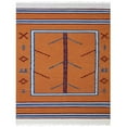 thumbnail image 6 of Rugsotic Carpets Eco-Friendly Woven Hand Woven Kilim Flat Weave Orange Blue Contemporary Area Rug, 4'x6' Rectangle, Antimicrobial, 6 of 10