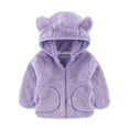 thumbnail image 2 of Zshosam Toddler Fall Jacket Girl Boys Girls Fleece Jacket Full-Zip Fuzzy Fleece Sweatshirt Kids Toddler Windproof Coat Ultra Soft Winter Coat Size 2T 3T,(Light Purple 2-3 Years), 2 of 6