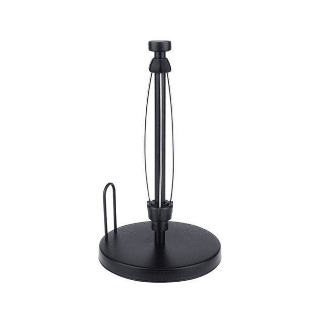 Paper Towel Holder Countertop, Paper Towel Stand with Ratchet System for Kitchen Bathroom Black