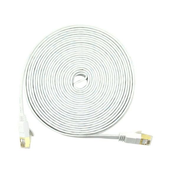 fastboy Cat7 Type Network Cable Home Office Hotel Flat Internet Cable Ethernet Cord Flat Type, White, 5 Meter
