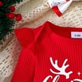 thumbnail image 6 of Ulitacool Outfits For Girls Baby 0-3 Months Long Sleeve Christmas Letter Romper Bodysuit Cartoon Prints Pants Outfits Lovely Clothes Set White, 6 of 6