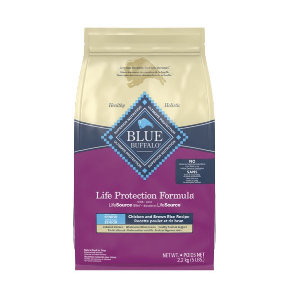 Blue Buffalo Life Protection Formula Natural Senior Small Breed Dry Dog Food, Chicken and Brown Rice 2.2KG