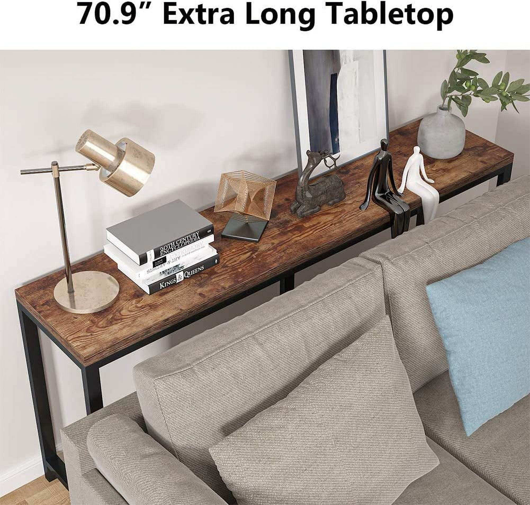 TribeSigns 70.9 inch Extra Long Sofa Table, Narrow Long Console Table Behind Couch, Entryway Table for Living Room