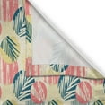 thumbnail image 3 of Ambesonne Palm Tree Kitchen Curtains, Grunge Brazil Leaves, 55"x39", Blue Coral Pale Yellow, 3 of 3