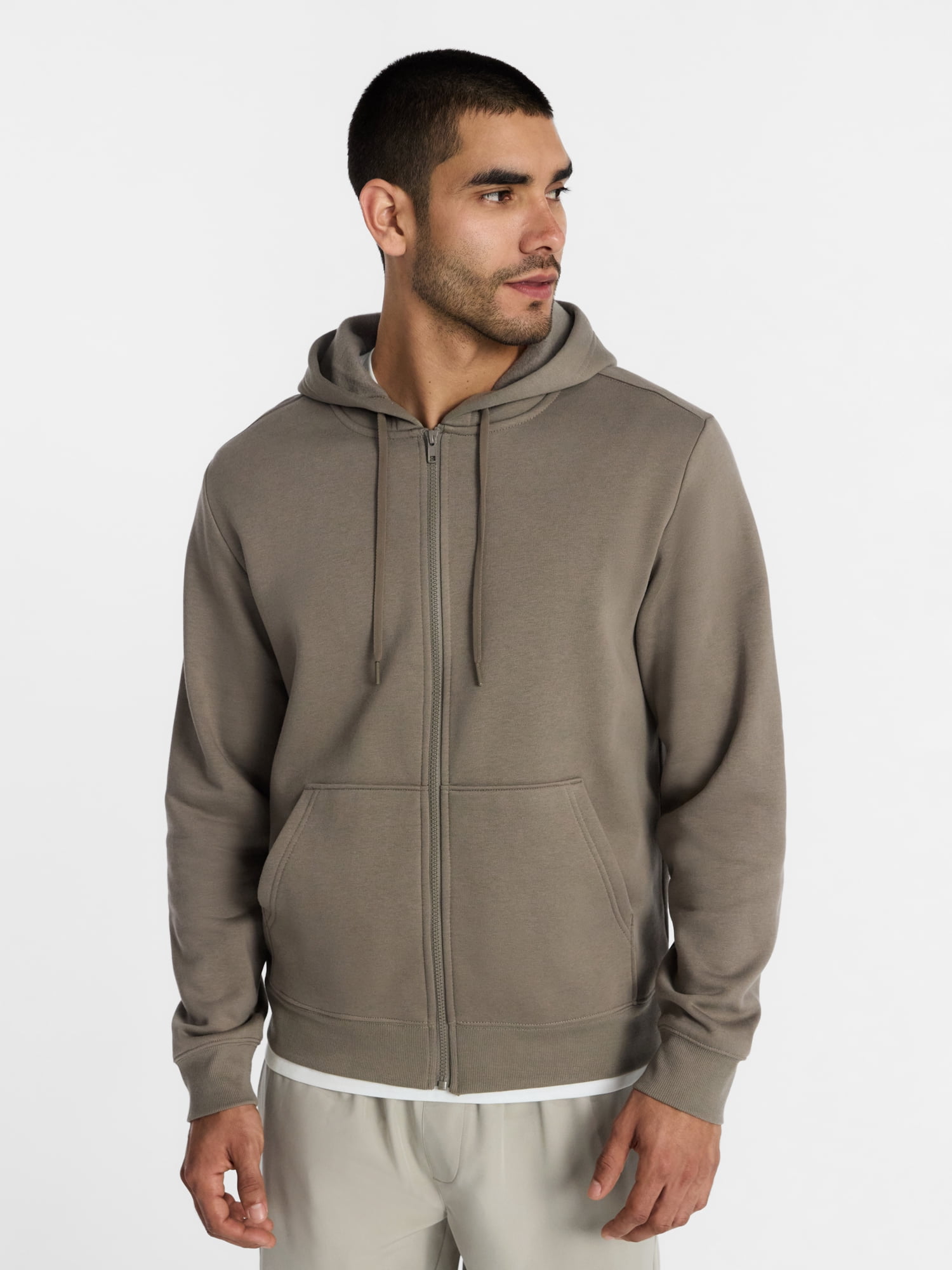 Athletic Works Men's and Big Men's Zip Up Fleece Hoodie Sweatshirt, Sizes S-5XLT