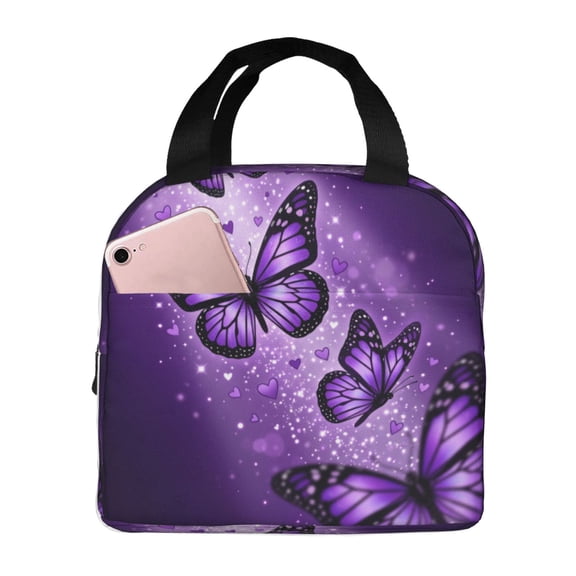 Butterfly Lunch Bag Reusable Insulated Lunch Bag For Women Men Waterproof Tote Lunch Box Thermal Cooler Lunch Tote Bag For Work Office Travel Picnic