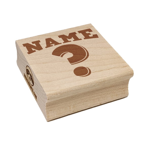 Name Question Mark Teacher Motivation Square Rubber Stamp Stamping Scrapbooking Crafting - Small 1.25in