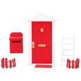 thumbnail image 3 of Mini Wooden Door Set, Birch Material Vivid Details Dollhouse Miniature Wooden Door  Durability Exquisite Design Exquisite Workmanship  For 1:12 Dollhouse Red, 3 of 8