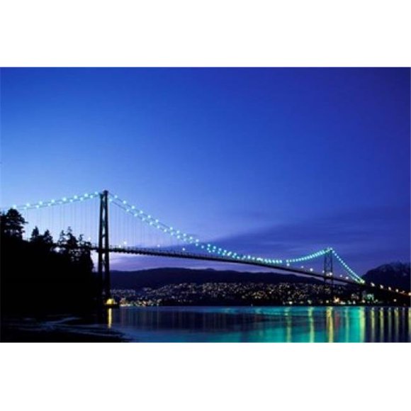 Posterazzi PDDCN02PSO0023 Canada British Columbia Vancouver Lions Gate Bridge Poster Print by Paul Souders - 27 x 18 in.