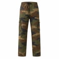 thumbnail image 4 of Rhoudy Mens Pants Straight Leg Cargo Pants Elastic Waist Trousers Outdoor Work Bottoms Casual Mens Clothes S, 4 of 5