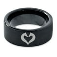 thumbnail image 2 of Tungsten Horse Love Heart Shaped Equestrian Horses Band Ring 9mm Men Women Comfort Fit Black Flat Cut Brushed Polished, 2 of 4