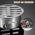 thumbnail image 3 of Floor Drain Cover 3.3" x 2.6" (75 Flat Mouth), 2 Pcs 304 Stainless Steel Round Anti Blocking Snap-in Drain Strainers for Outdoor Bathroom Kitchen Washroom Landscaped, Silver, 3 of 6