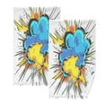 thumbnail image 2 of 2 Pcs Absorbent Face Towel Bath Hand Towels Soft Breathable Cotton Towel Set for Bathroom Kitchen Hotel Spa Decor Bright Blue Explosion, 2 of 8