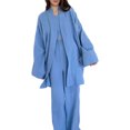 thumbnail image 1 of VISgogo Conjuntos de pijamas para mujer, cárdigan de manga larga de color sólido con cinturón + conjunto de pantalones largos elásticos de cintura alta VISgogo  moda, 1 of 6