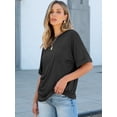 thumbnail image 6 of ANRABESS Oversized T Shirts for Women Short Sleeve Crewneck Basic Tee Loose Casual Summer Top with Pocket Black Large, 6 of 8