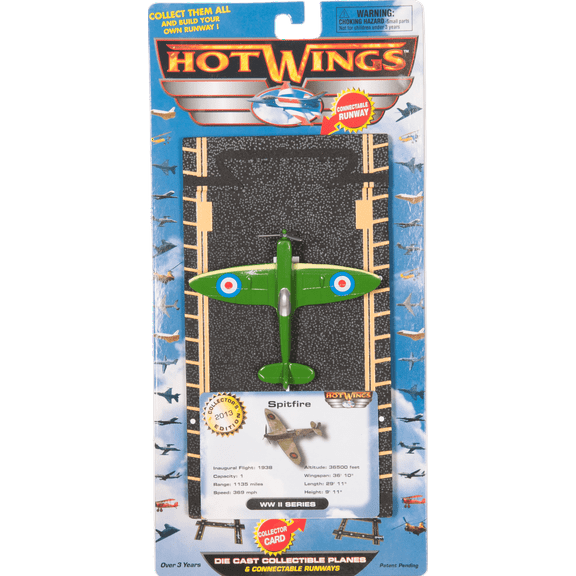 Hot Wings Spitfire with Connectible Runway, Green