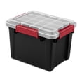 thumbnail image 2 of (6 pack) Sterilite Small Gasket Tote, 5 Gallon WaterProof Plastic Storage Bin with Lid, Gasket Seal and Durable Latches, Black, 2 of 12
