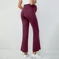 thumbnail image 4 of Gyexs Women's Maternity Pants Flare Leggings Stretchy Comfy Pregnancy Trousers Casual Pregnancy Workout Pants with Pockets (Red, XL), 4 of 5