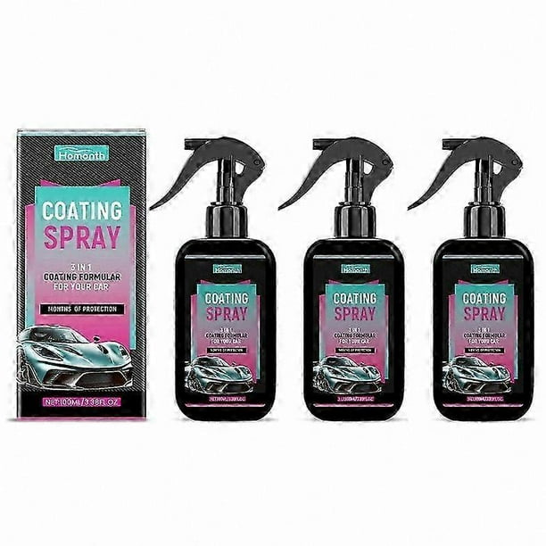 Platinum Car Care Coating Spray Set, 1/2/3 Pieces, Hydrophobic Protective Formula for Vehicle Surface Enhancement