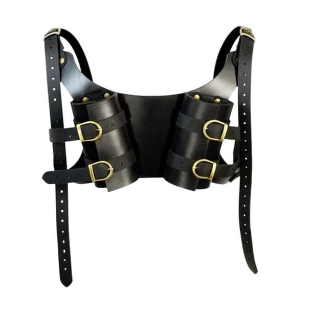 Doppelmesserholster Universelle Scheidentasche Cosplay Kostüm Requisiten Scheide Mittelalterliche Schultergürtelscheide Für Ritter Piraten Cosplay Negro Colco Titular de la correa para el hombro