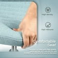 thumbnail image 4 of CQAOE Criss Cross Desk Chair, Armless Wide Seat Fabric Vanity Chair, Rocking Mid Back Ergonomic Task Chair for Home Office Bedroom Small Spaces, No Wheels（Blue）, 4 of 10