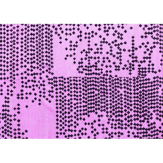 Ahgly Company Indoor Rectangle Abstract Purple Modern Area Rugs, 2' x 5'