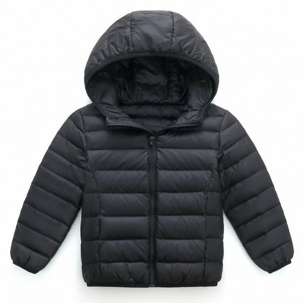 Children s white duck down jacket lightweight hooded short for