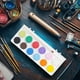 thumbnail image 4 of Set de acuarelas con forma de corazón | 12 o 16 colores de pigmento sólido con pincel | Caja cuadrada portátil para niños, estudiantes y artistas | Ideal para la escuela, viajes y regalos, 4 of 7