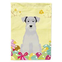 Carolines Treasures BB6053CHF Easter Eggs Miniature Schanuzer White Flag Canvas House Size